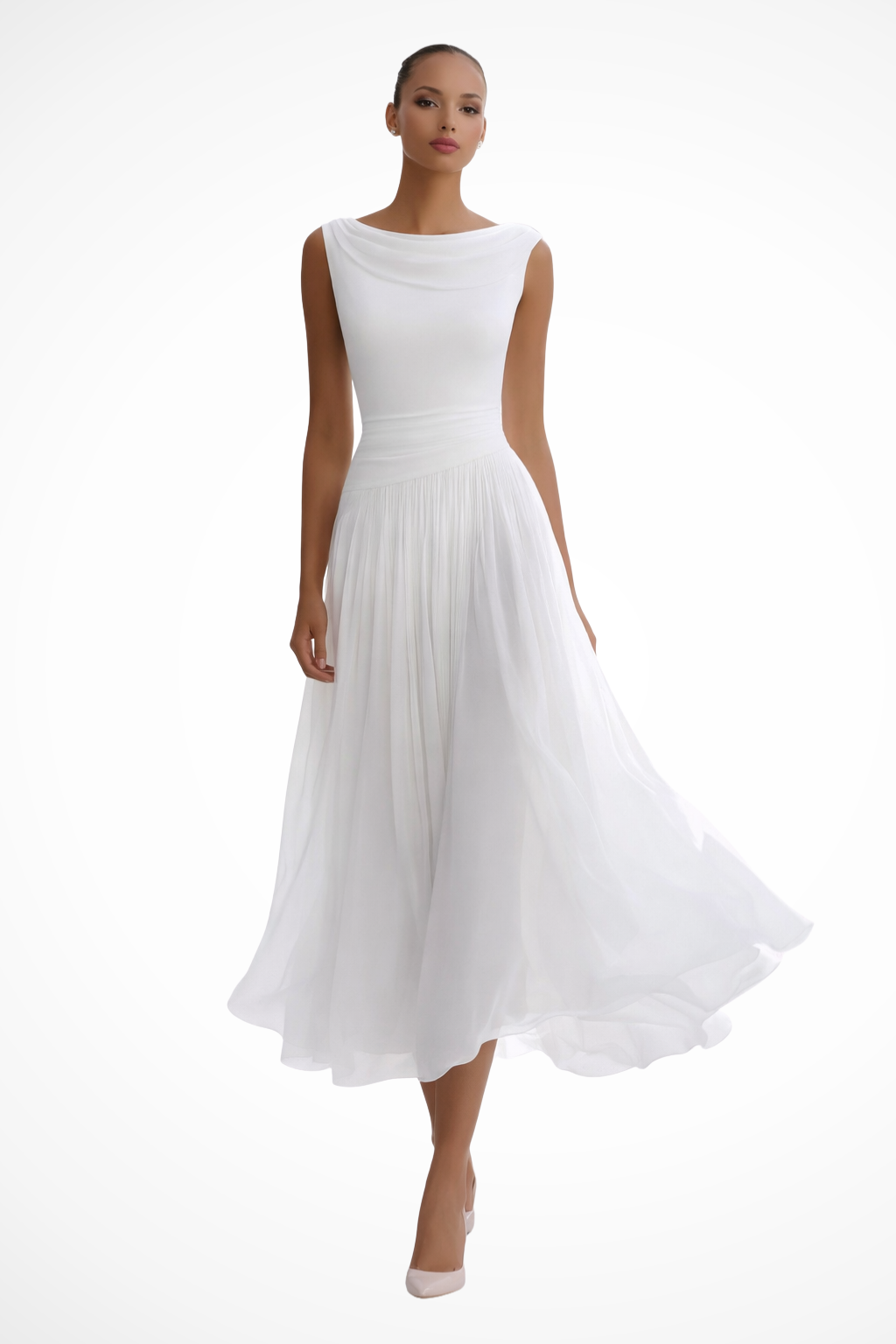 Celeste | Women's Sleeveless Pleated Midi Dress