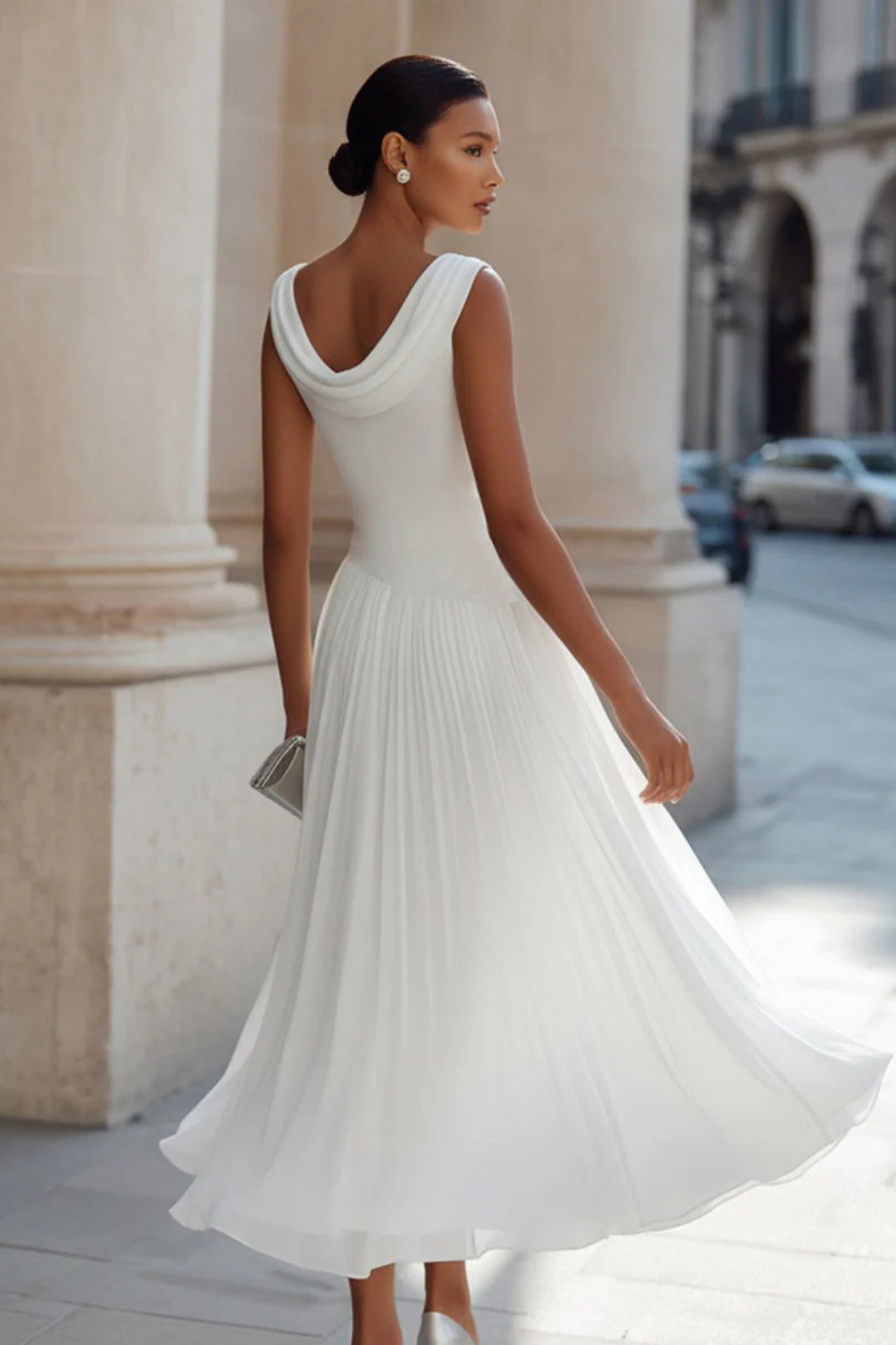 Celeste | Women's Sleeveless Pleated Midi Dress