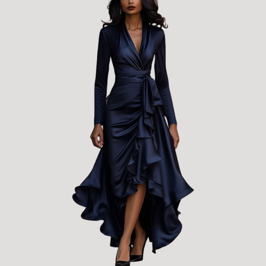 Juliana | Women's Long Sleeve Wrap Evening Dress