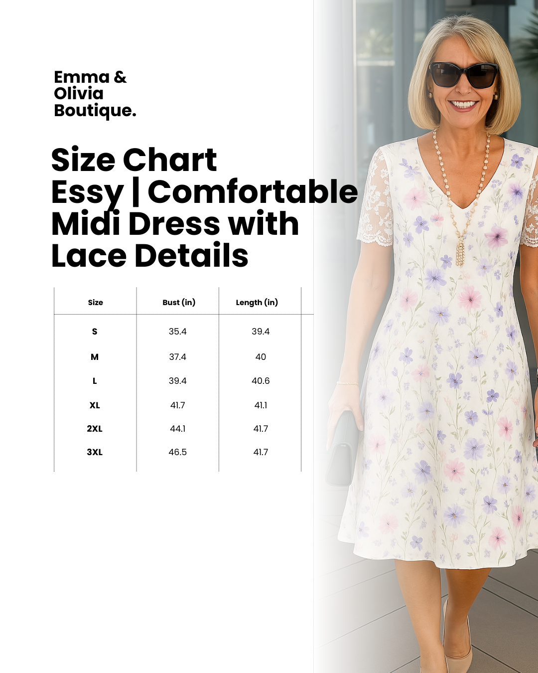 Lydia | Women's Floral V-Neck Midi Dress