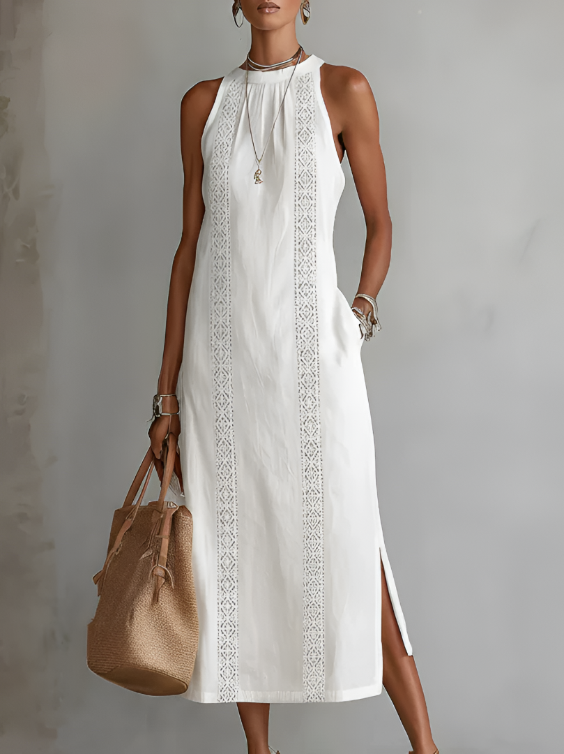 Octaviana | Women's Embroidered Sleeveless Midi Dress
