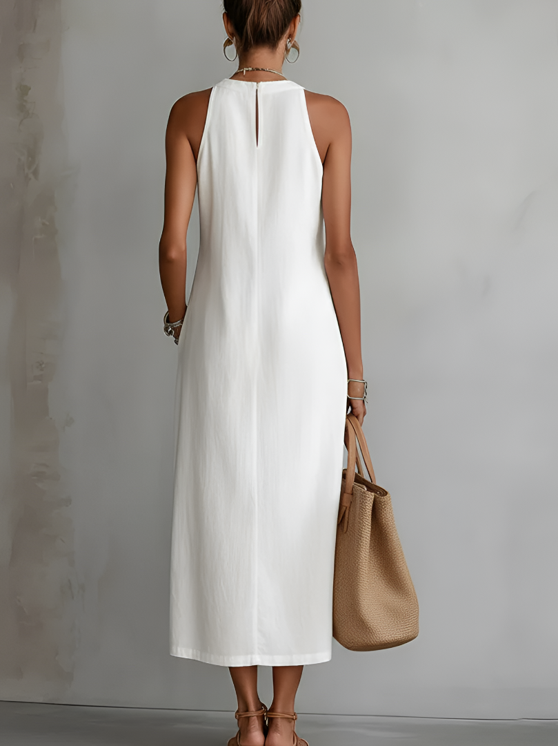 Octaviana | Women's Embroidered Sleeveless Midi Dress