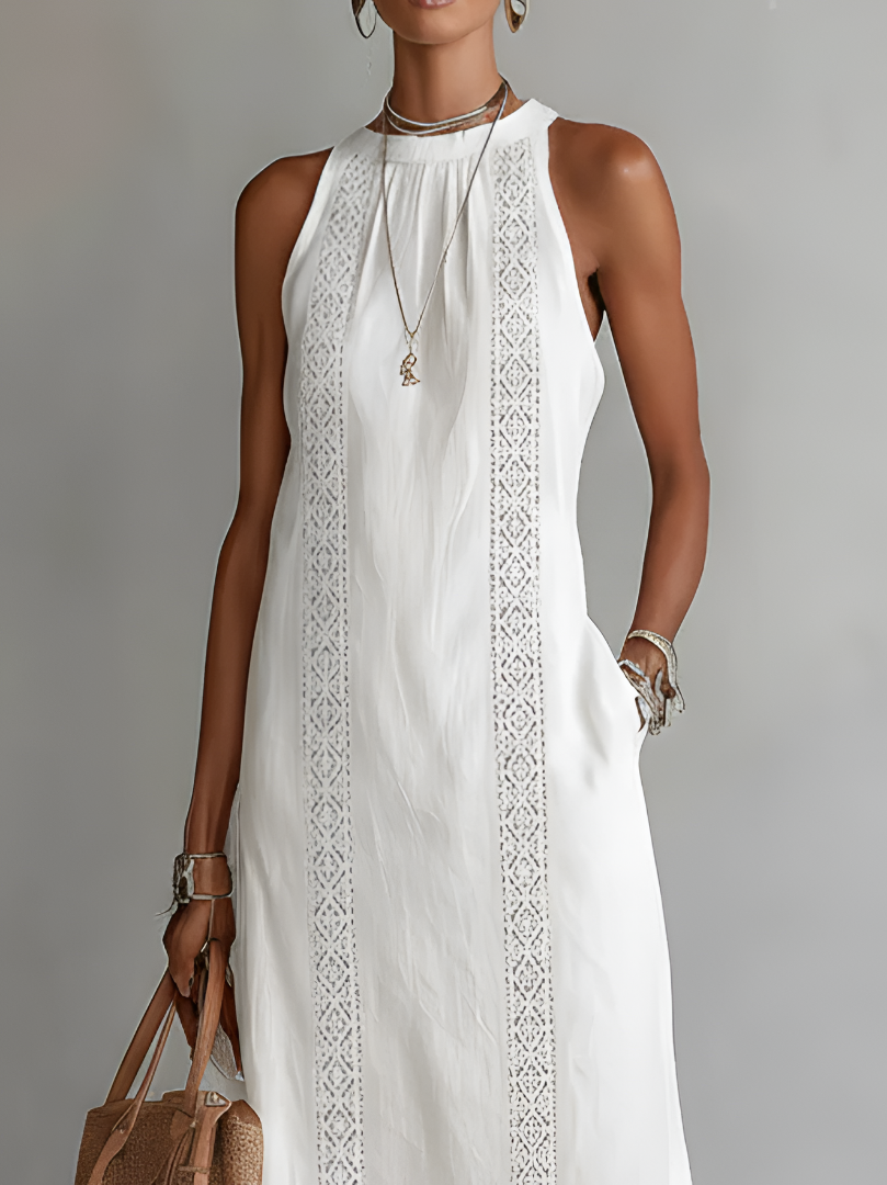 Octaviana | Women's Embroidered Sleeveless Midi Dress
