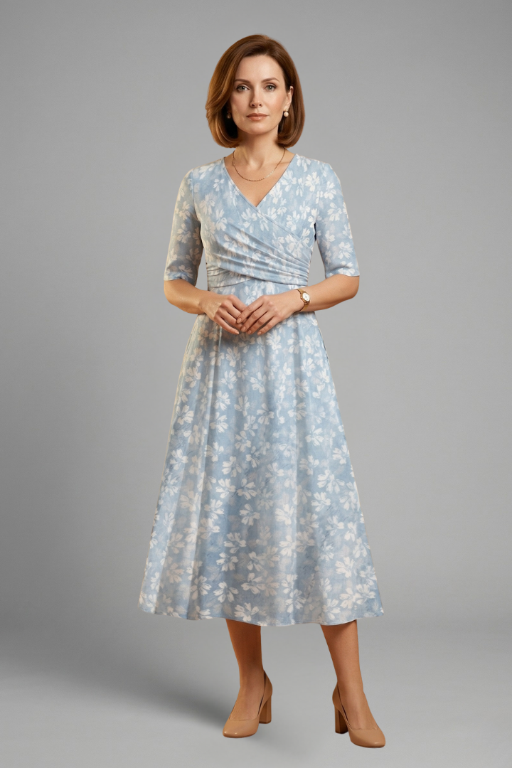 Ophira | Women's Floral Wrap Midi Dress