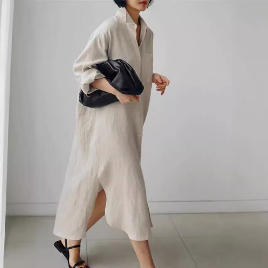 Ravenna | Women's Collared Button Down Midi Shirt Dress
