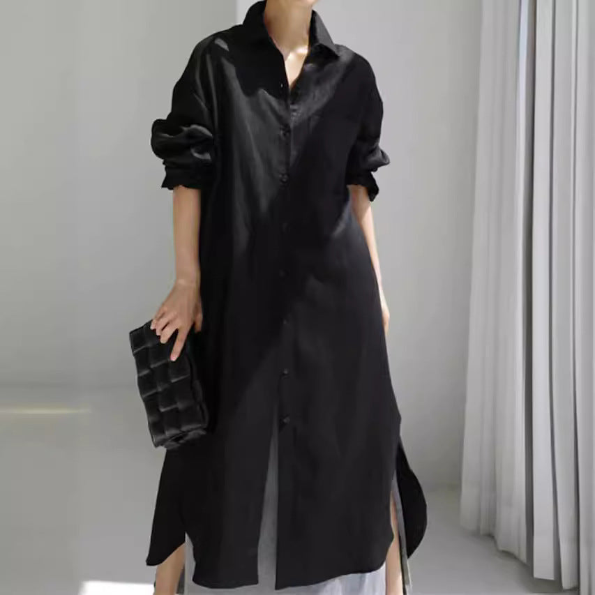 Ravenna | Women's Collared Button Down Midi Shirt Dress